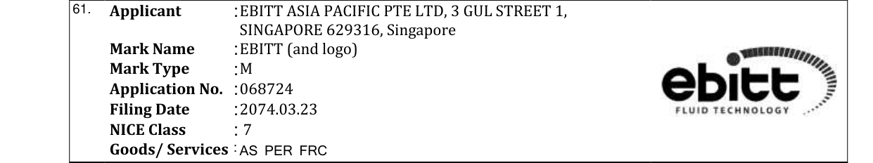 Original bulletin entry for EBITT (and logo)