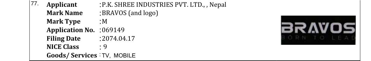 Original bulletin entry for BRAVOS (and logo)