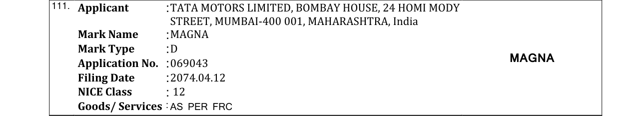 Original bulletin entry for MAGNA