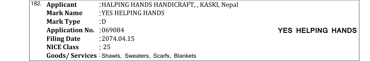 Original bulletin entry for YES HELPING HANDS