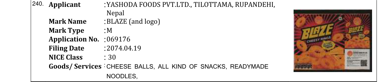 Original bulletin entry for BLAZE (and logo)