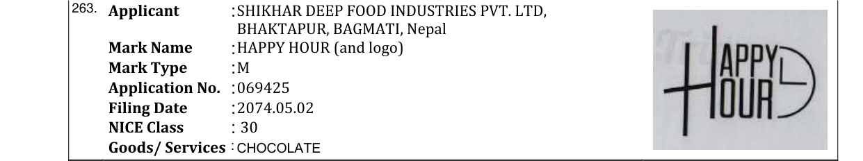 Original bulletin entry for HAPPY HOUR (and logo)