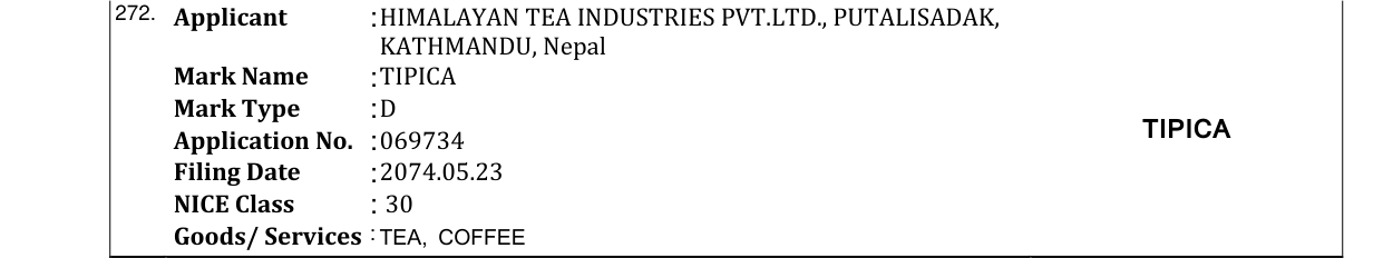 Original bulletin entry for TIPICA