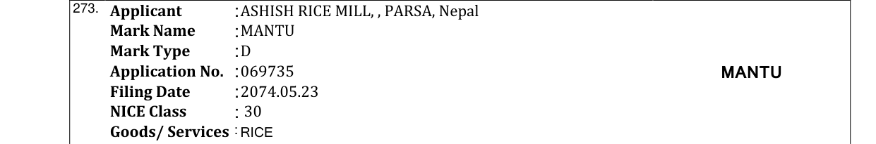 Original bulletin entry for MANTU