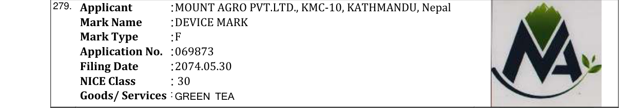 Original bulletin entry for DEVICE MARK