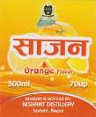 SAJAN (DEVNAGRI) ORANGE FLAVOR (and logo) trademark logo