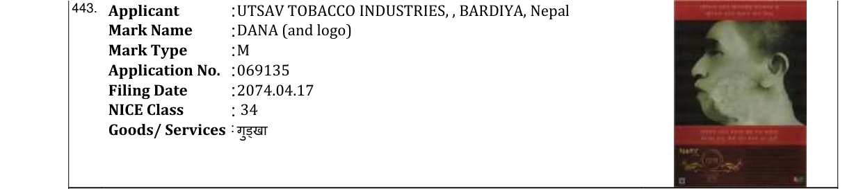 Original bulletin entry for DANA (and logo)