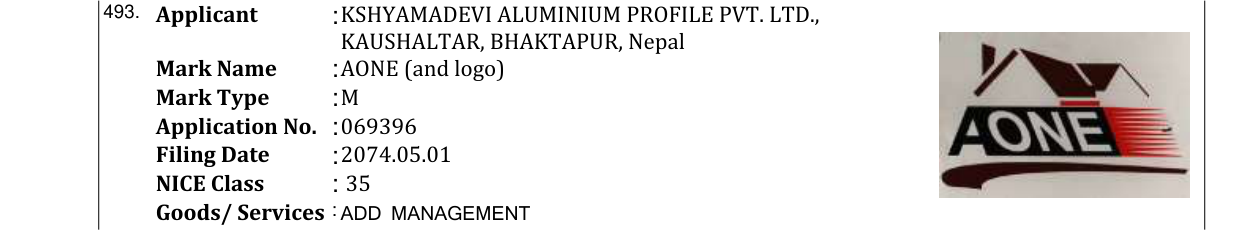 Original bulletin entry for AONE (and logo)