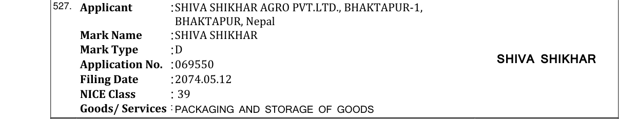 Original bulletin entry for SHIVA SHIKHAR