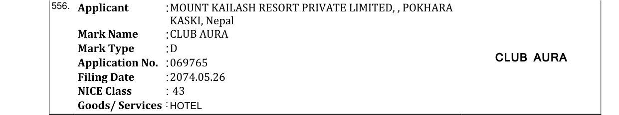 Original bulletin entry for CLUB AURA