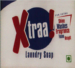 EXTRA LAUNDRY SOAP (and logo) trademark logo