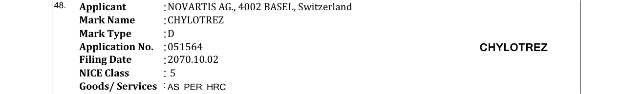 Original bulletin entry for CHYLOTREZ