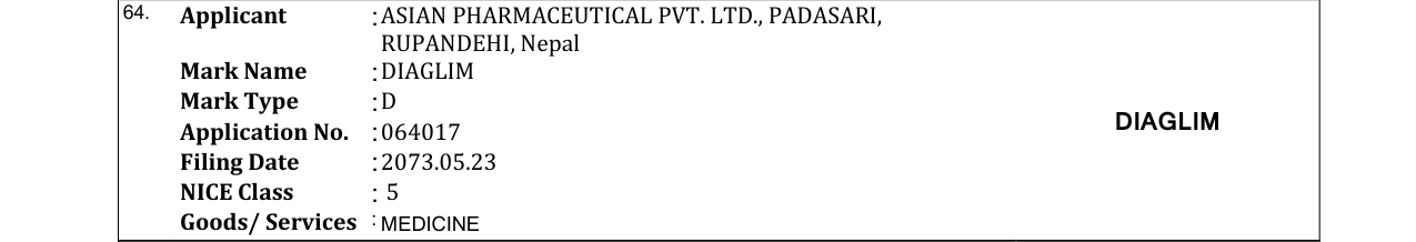 Original bulletin entry for DIAGLIM