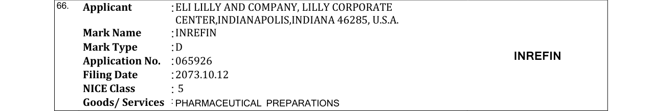 Original bulletin entry for INREFIN