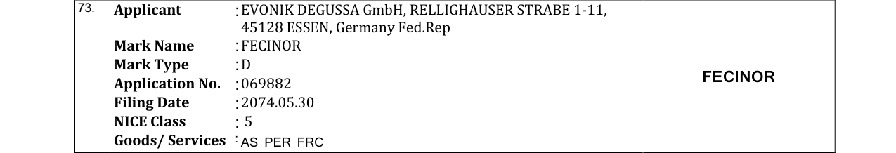 Original bulletin entry for FECINOR