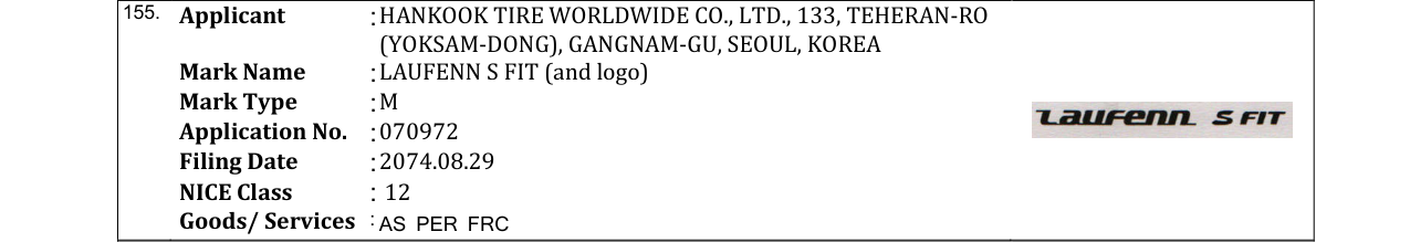 Original bulletin entry for LAUFENN S FIT (and logo)