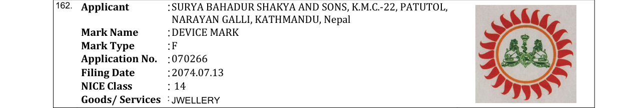 Original bulletin entry for DEVICE MARK
