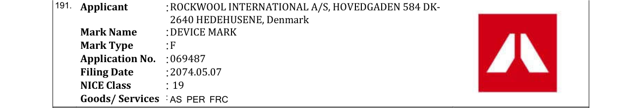 Original bulletin entry for DEVICE MARK