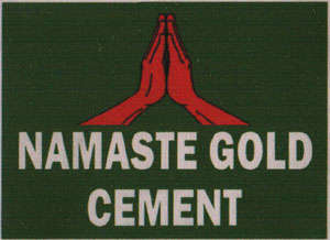 NAMASTE GOLD CEMENT (and logo) trademark logo