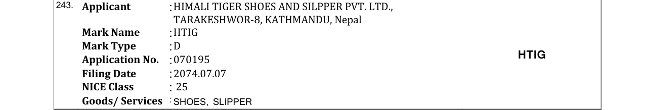 Original bulletin entry for HTIG
