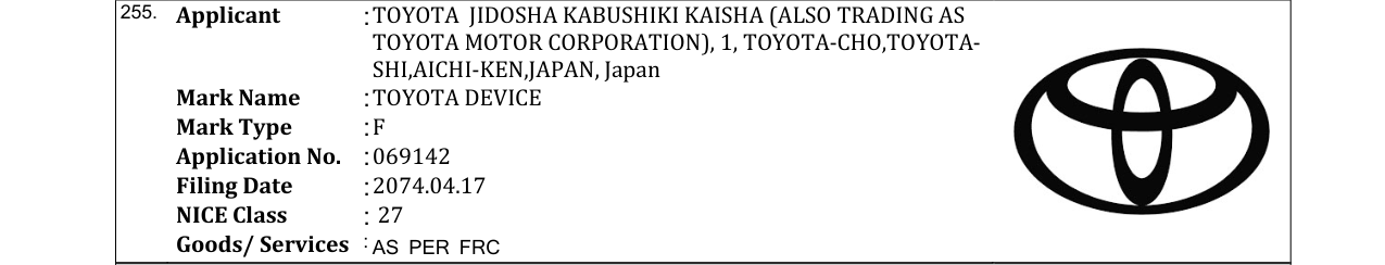 Original bulletin entry for TOYOTA DEVICE
