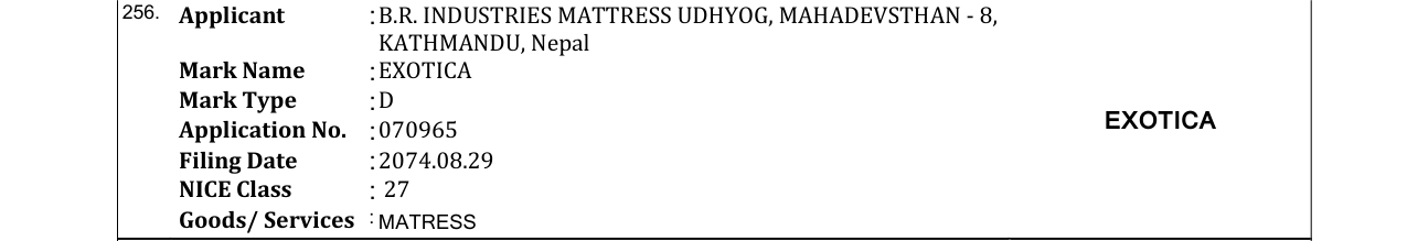Original bulletin entry for EXOTICA