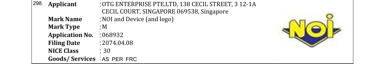 Original bulletin entry for NOI and Device (and logo)