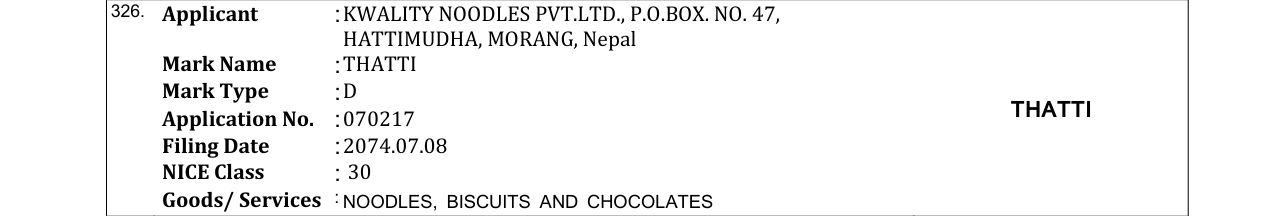 Original bulletin entry for THATTI