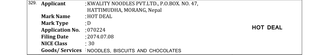 Original bulletin entry for HOT DEAL