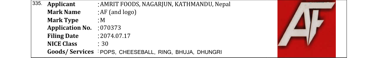 Original bulletin entry for AF (and logo)