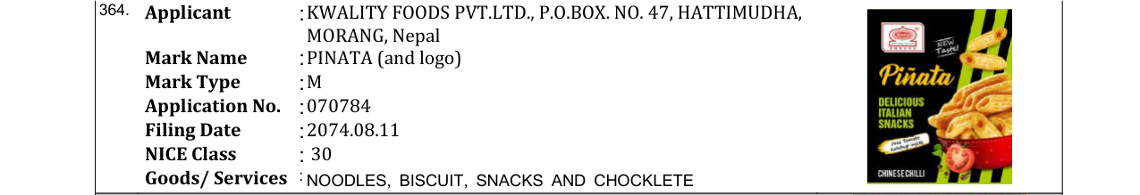 Original bulletin entry for PINATA (and logo)