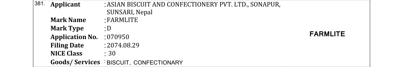 Original bulletin entry for FARMLITE