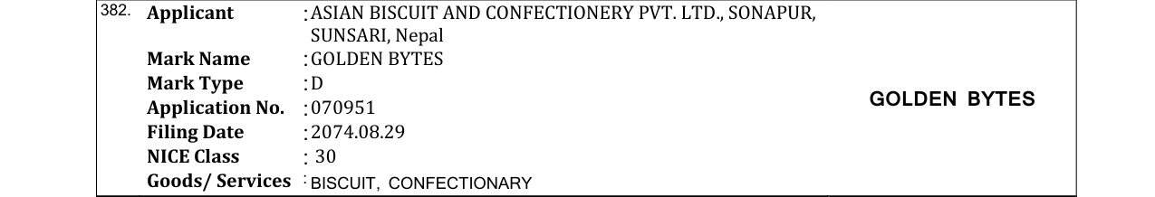 Original bulletin entry for GOLDEN BYTES