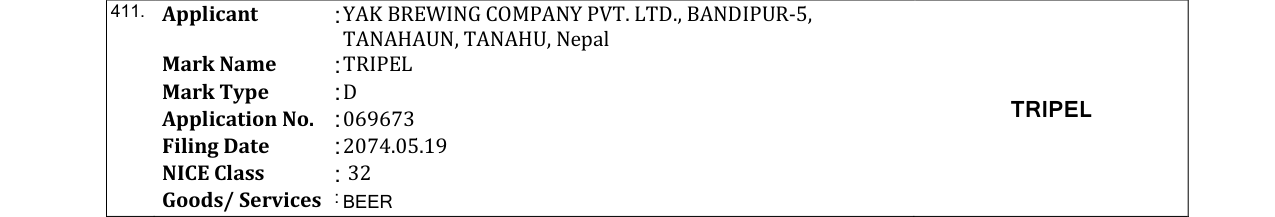 Original bulletin entry for TRIPEL