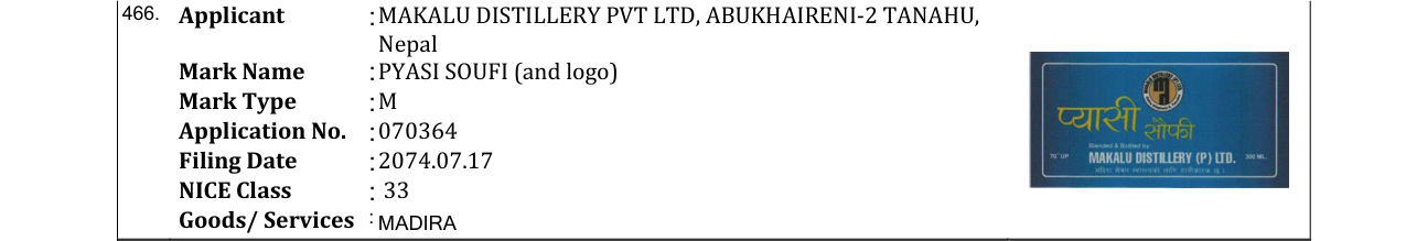 Original bulletin entry for PYASI SOUFI (and logo)