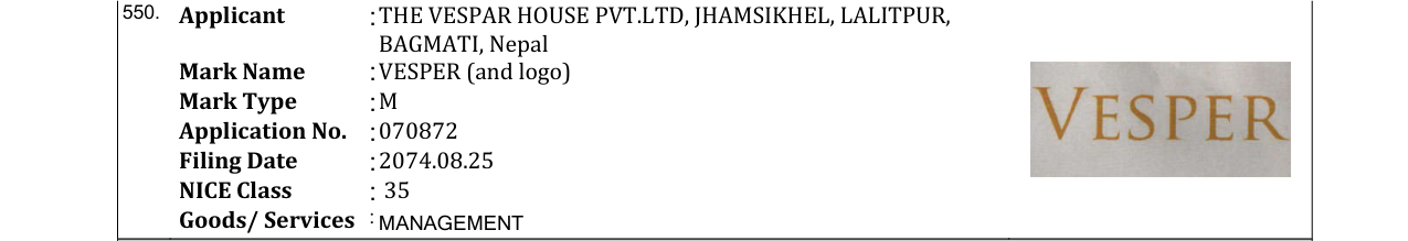 Original bulletin entry for VESPER (and logo)