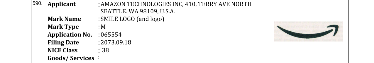 Original bulletin entry for SMILE LOGO (and logo)