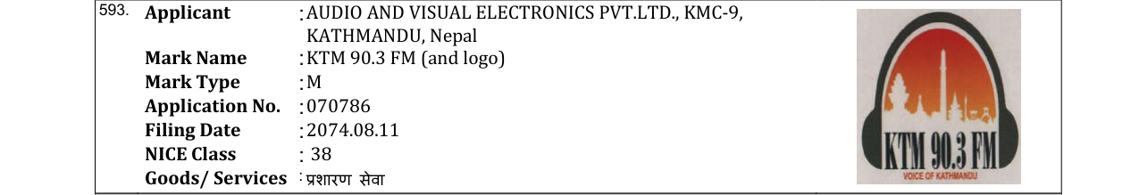 Original bulletin entry for KTM 90.3 FM (and logo)