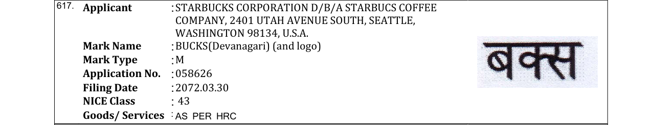 Original bulletin entry for BUCKS(Devanagari) (and logo)