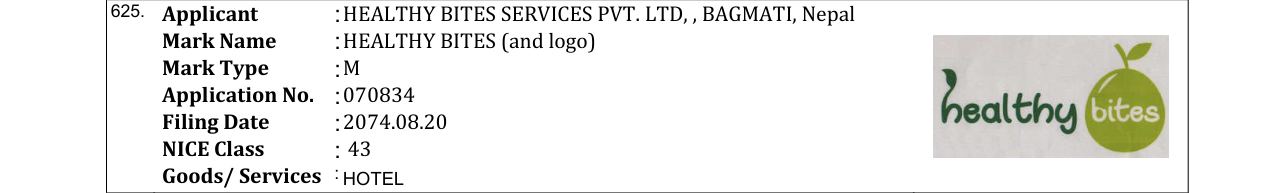 Original bulletin entry for HEALTHY BITES (and logo)