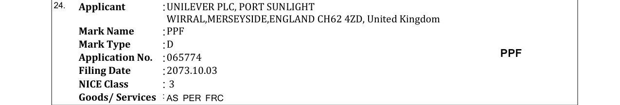 Original bulletin entry for PPF