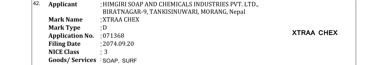 Original bulletin entry for XTRAA CHEX