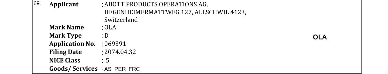 Original bulletin entry for OLA
