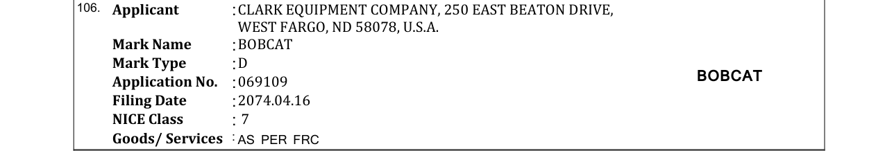 Original bulletin entry for BOBCAT