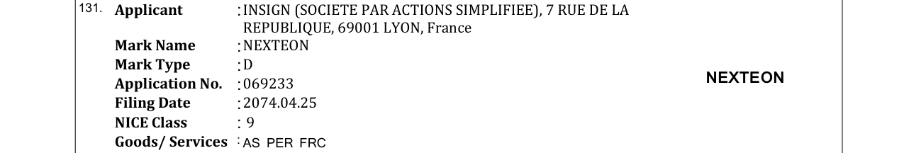 Original bulletin entry for NEXTEON