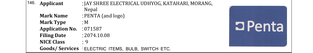 Original bulletin entry for PENTA (and logo)