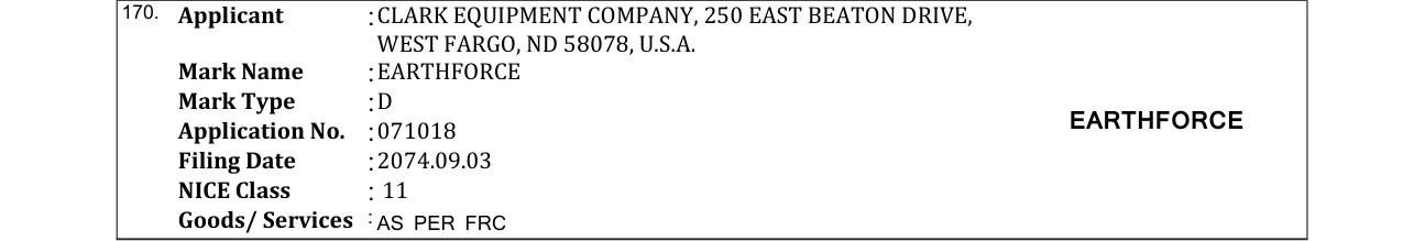Original bulletin entry for EARTHFORCE