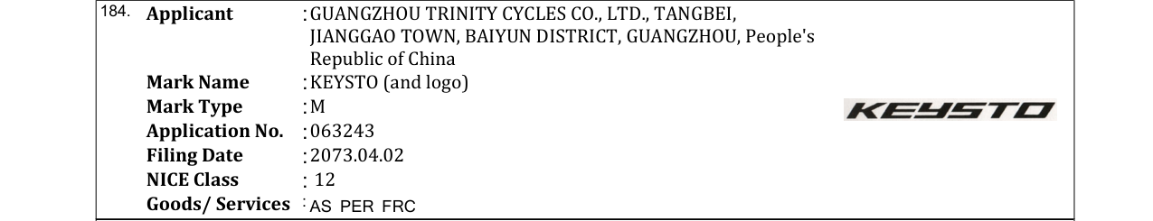Original bulletin entry for KEYSTO (and logo)