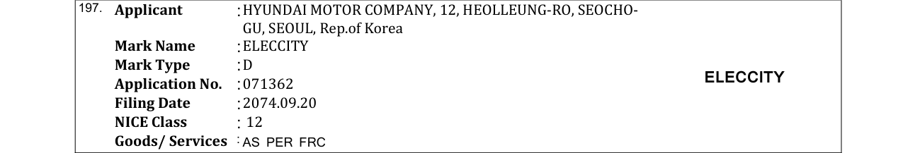 Original bulletin entry for ELECCITY