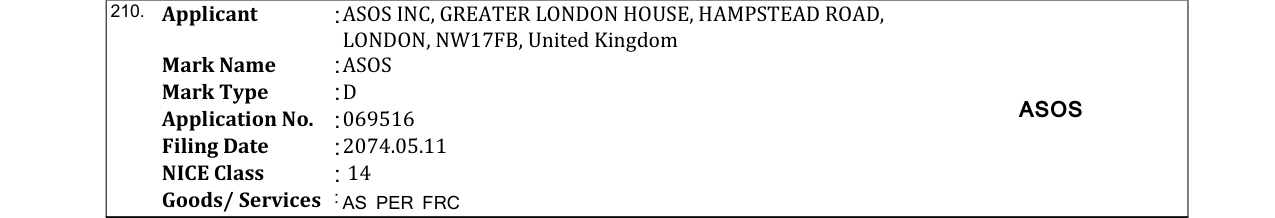 Original bulletin entry for ASOS